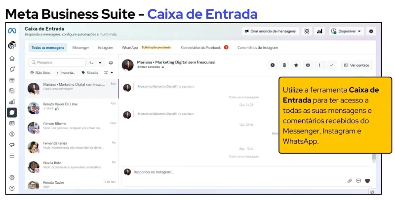 Caixa de Entrada: META Business Suite